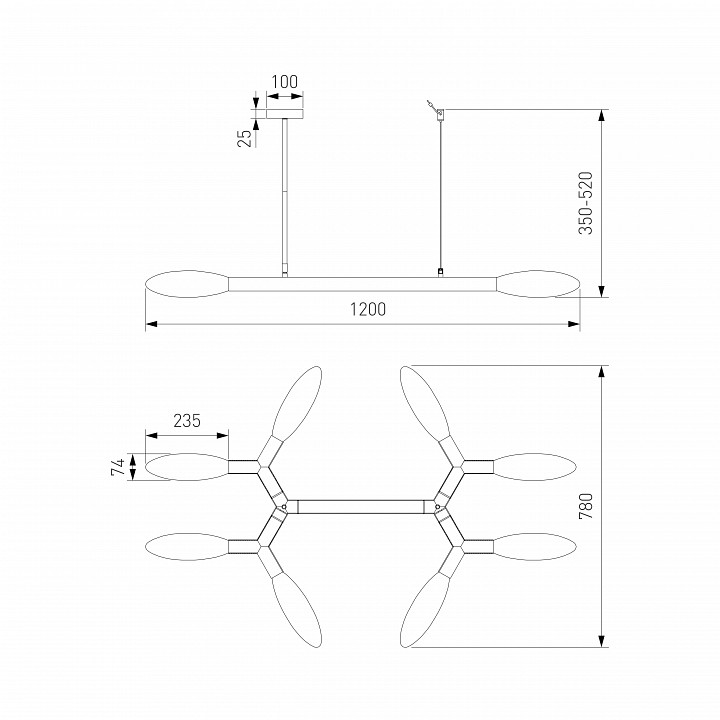 Люстра на штанге Eurosvet Covalent 30180 черный