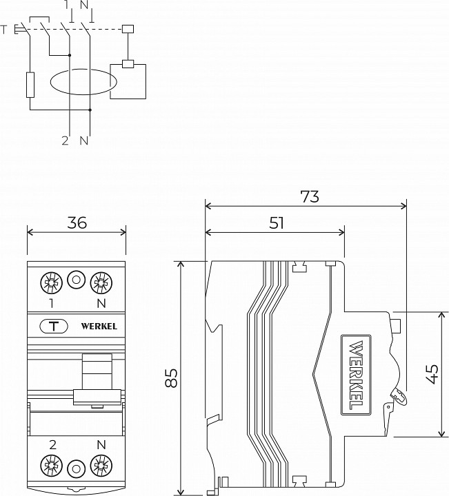 Устройство защитного отключения 1P Werkel  W912P404