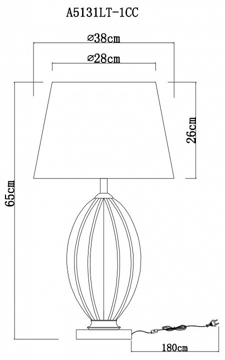 Настольная лампа декоративная Arte Lamp Baymont A5131LT-1CC