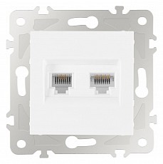 Розетка двойная RJ-11 и Ethernet RJ-45, без рамки Arte Milano am-203 203.44-1.white