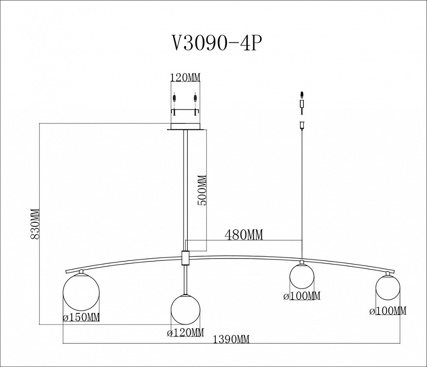 Светильник на штанге Moderli Sierro V3090-4P