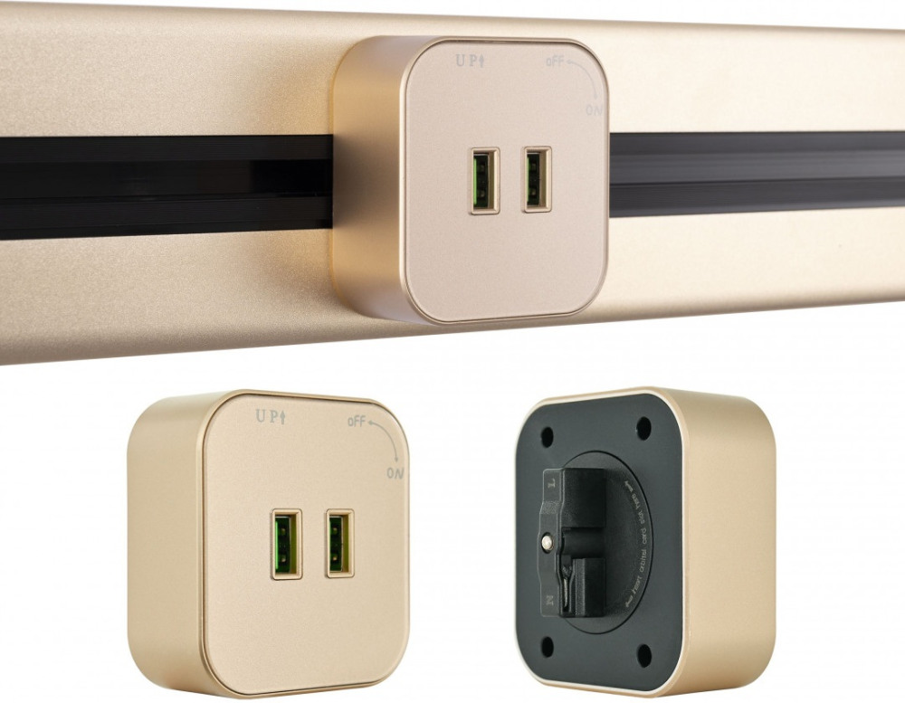 Розетка 2xUSB на треке Arte Milano Am-track-sockets 380022TS/USBx2 Gold