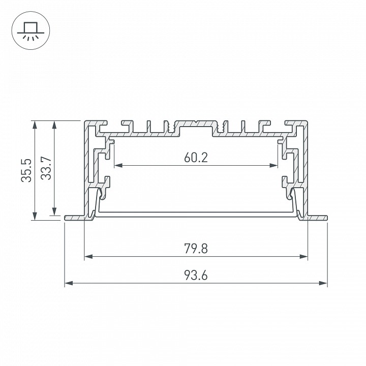 Короб встраиваемый Arlight S2-LINIA 021178(1)