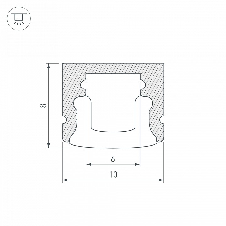 Профиль накладной Arlight ARH-MINI5-2000 ANOD 018827