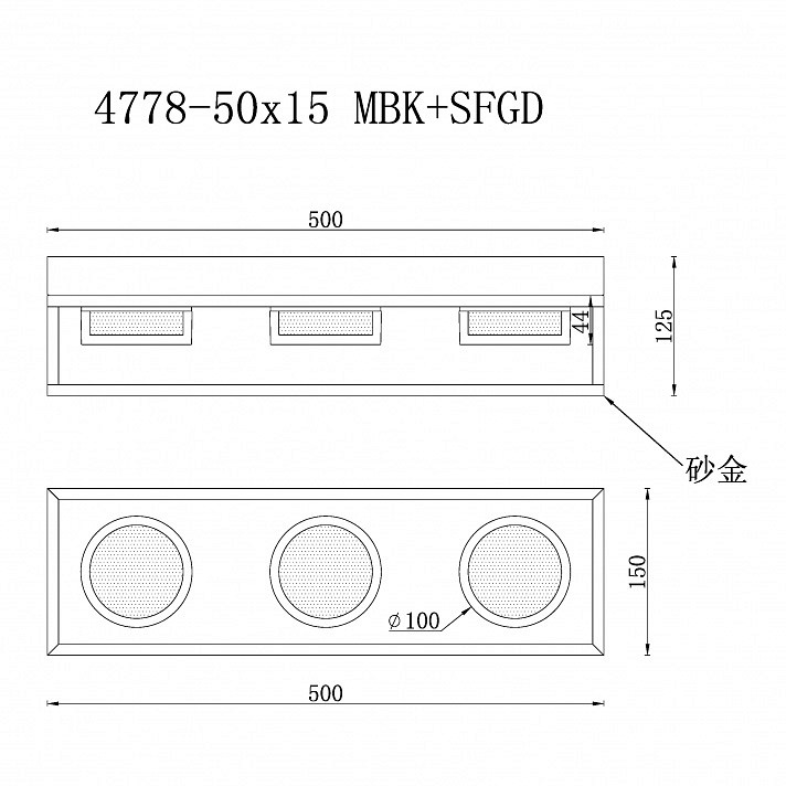 Накладной светильник iLedex Link 4778-50x15 MBK+SGD