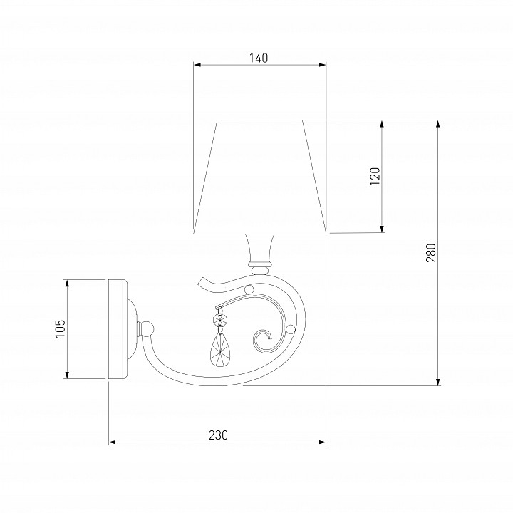 Бра Eurosvet Incanto 60069/1 серебро