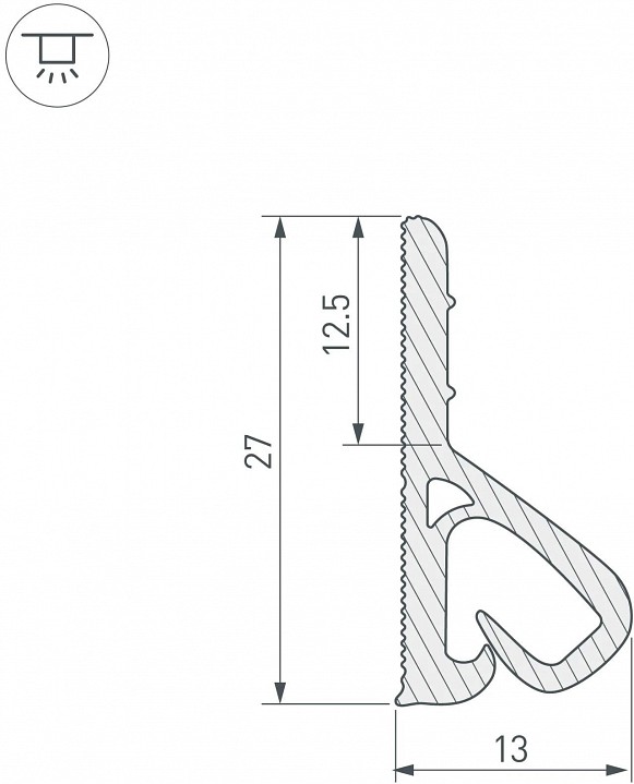 Профиль для контурной подсветки натяжного потолка Arlight  039518