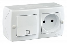 Блок с розеткой и выключателем Mono Electric Octans IP20 104-010101-185